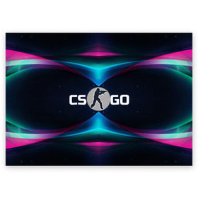Поздравительная открытка с принтом CS GO абстракция в городе Новоалтайск, 100% бумага | плотность бумаги 280 г/м2, матовая, на обратной стороне линовка и место для марки
 | cs go | абстракция | бирюзовые | войнушка | геометрия | игра | контер страйк | контра | красные | линии | логотип | надпись | онлайн | розовые | стрелялка | террористы | углы | узор | шутер