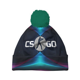 Шапка 3D c помпоном с принтом CS GO абстракция в городе Новоалтайск, 100% полиэстер | универсальный размер, печать по всей поверхности изделия | Тематика изображения на принте: cs go | абстракция | бирюзовые | войнушка | геометрия | игра | контер страйк | контра | красные | линии | логотип | надпись | онлайн | розовые | стрелялка | террористы | углы | узор | шутер