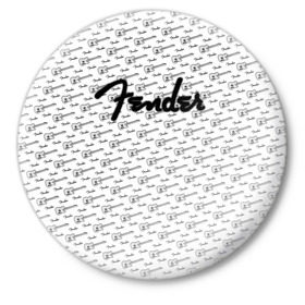 Значок с принтом Fender в городе Новоалтайск,  металл | круглая форма, металлическая застежка в виде булавки | Тематика изображения на принте: fender | gibson | guitar | ibanez | music | rock | гитара | музыка | рок