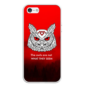 Чехол для iPhone 5/5S матовый с принтом Twin Peaks в городе Новоалтайск, Силикон | Область печати: задняя сторона чехла, без боковых панелей | twin peaks твин пикс | девид линч | лес | лора палмер | сова | туман