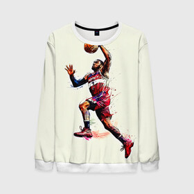 Мужской свитшот 3D с принтом John Wall в городе Новоалтайск, 100% полиэстер с мягким внутренним слоем | круглый вырез горловины, мягкая резинка на манжетах и поясе, свободная посадка по фигуре | john wall | nba | sport | washington | wizards | арт | баскетбол | баскетболист | джон уолл | игрок | картинка | краски | прикольные | рисунок | спорт | цветные | яркие