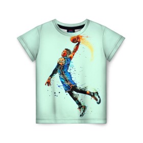 Детская футболка 3D с принтом Russell Westbrook в городе Новоалтайск, 100% гипоаллергенный полиэфир | прямой крой, круглый вырез горловины, длина до линии бедер, чуть спущенное плечо, ткань немного тянется | basketball | nba | oklahoma city | russell westbrook | thunder | арт | баскетбол | картинка | краски | оклахома сити | прикольные | рассел уэстбрук | рисунок | спорт | тандер | цветные | яркие