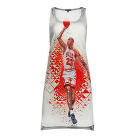Платье-майка 3D с принтом Michael Jordan в городе Новоалтайск, 100% полиэстер | полуприлегающий силуэт, широкие бретели, круглый вырез горловины, удлиненный подол сзади. | bulls | chicago | chicago bulls | michael jordan | nba | sport | арт | баскетбол | другие | знаменитость | игра | легенда | майкл джордан | прикольные | спорт | цветные | чикаго буллз | яркие