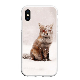 Чехол для iPhone XS Max матовый с принтом Snow в городе Новоалтайск, Силикон | Область печати: задняя сторона чехла, без боковых панелей | fox | red | лиса | лисенок | рыжая