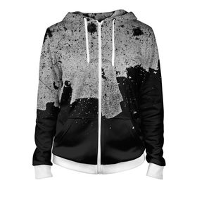 Женская толстовка 3D на молнии с принтом Grunge Fashion в городе Новоалтайск, 100% полиэстер | длина до линии бедра, манжеты и пояс оформлены мягкой тканевой резинкой, двухслойный капюшон со шнурком для регулировки, спереди молния, по бокам два кармана | 3d | абстракция красок | брызги красок | другие | живопись | картина | краска | потертость красок | прикольные | размытые краски | текстуры | тренд | художник | черно белый | яркие | яркие краски