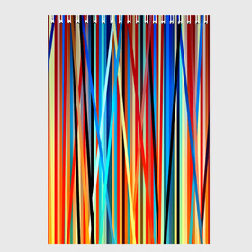 Скетчбук с принтом Colored stripes в городе Новоалтайск, 100% бумага
 | 48 листов, плотность листов — 100 г/м2, плотность картонной обложки — 250 г/м2. Листы скреплены сверху удобной пружинной спиралью | Тематика изображения на принте: 3d | colored stripes | абстракция | другие | картинка | краски | линии | отблеск | полосы | прикольные | радуга | свет | цветные | яркие