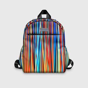 Детский рюкзак 3D с принтом Colored stripes в городе Новоалтайск, 100% полиэстер | лямки с регулируемой длиной, сверху петелька, чтобы рюкзак можно было повесить на вешалку. Основное отделение закрывается на молнию, как и внешний карман. Внутри дополнительный карман. По бокам два дополнительных кармашка | 3d | colored stripes | абстракция | другие | картинка | краски | линии | отблеск | полосы | прикольные | радуга | свет | цветные | яркие