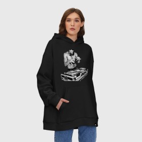 Худи SuperOversize хлопок с принтом Брюс Ли Dj в городе Новоалтайск, 70% хлопок, 30% полиэстер, мягкий начес внутри | карман-кенгуру, эластичная резинка на манжетах и по нижней кромке, двухслойный капюшон
 | брюс ли dj