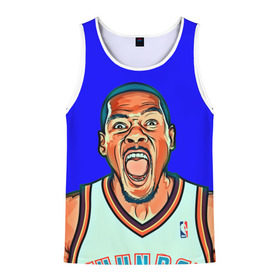 Мужская майка 3D с принтом Kevin Durant в городе Новоалтайск, 100% полиэстер | круглая горловина, приталенный силуэт, длина до линии бедра. Пройма и горловина окантованы тонкой бейкой | nba | oklahoma city thunder | thunder oklahoma | баскетбол | игрок | кевин дюрант | нба | оклахома сити тандер | спорт | тандер