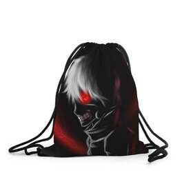 Рюкзак-мешок 3D с принтом Tokyo Ghoul в городе Новоалтайск, 100% полиэстер | плотность ткани — 200 г/м2, размер — 35 х 45 см; лямки — толстые шнурки, застежка на шнуровке, без карманов и подкладки | anime | ken kaneki | tokyo ghoul | аниме