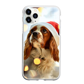 Чехол для iPhone 11 Pro матовый с принтом Рождество в городе Новоалтайск, Силикон |  | dog | кавалер кинг чарльз спаниель | новый год | пес | рождество | собака