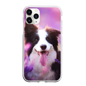 Чехол для iPhone 11 Pro матовый Happy: в городе Новоалтайск, Силикон | | dog | бордер колли | пес | собака