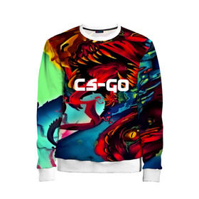 Детский свитшот 3D с принтом CS GO-Hyper beast в городе Новоалтайск, 100% полиэстер | свободная посадка, прямой крой, мягкая тканевая резинка на рукавах и понизу свитшота | Тематика изображения на принте: hyper beast | кс го | скоростной зверь