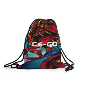 Рюкзак-мешок 3D с принтом CS GO-Hyper beast в городе Новоалтайск, 100% полиэстер | плотность ткани — 200 г/м2, размер — 35 х 45 см; лямки — толстые шнурки, застежка на шнуровке, без карманов и подкладки | Тематика изображения на принте: hyper beast | кс го | скоростной зверь