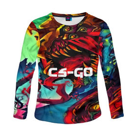 Женский лонгслив 3D с принтом CS GO-Hyper beast в городе Новоалтайск, 100% полиэстер | длинные рукава, круглый вырез горловины, полуприлегающий силуэт | hyper beast | кс го | скоростной зверь