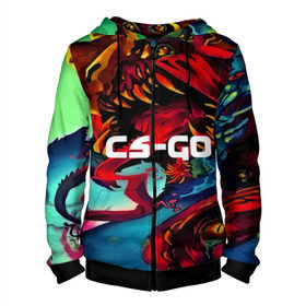 Мужская толстовка 3D на молнии с принтом CS GO-Hyper beast в городе Новоалтайск, 100% полиэстер | длина до линии бедра, манжеты и пояс оформлены мягкой тканевой резинкой, двухслойный капюшон со шнурком для регулировки, спереди молния, по бокам два кармана | hyper beast | кс го | скоростной зверь