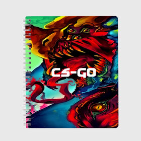 Тетрадь с принтом CS GO-Hyper beast в городе Новоалтайск, 100% бумага | 48 листов, плотность листов — 60 г/м2, плотность картонной обложки — 250 г/м2. Листы скреплены сбоку удобной пружинной спиралью. Уголки страниц и обложки скругленные. Цвет линий — светло-серый
 | hyper beast | кс го | скоростной зверь