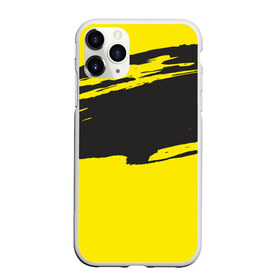 Чехол для iPhone 11 Pro матовый с принтом Чёрно-жёлтый в городе Новоалтайск, Силикон |  | краски | мазок