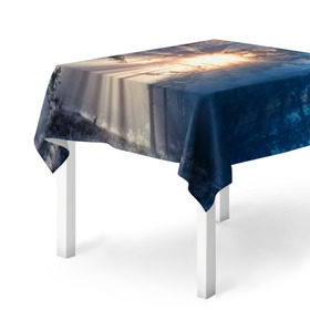 Скатерть 3D с принтом Woodland в городе Новоалтайск, 100% полиэстер (ткань не мнется и не растягивается) | Размер: 150*150 см | деревья | лес | пейзаж