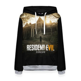 Женская толстовка 3D с принтом Resident Evil в городе Новоалтайск, 100% полиэстер  | двухслойный капюшон со шнурком для регулировки, мягкие манжеты на рукавах и по низу толстовки, спереди карман-кенгуру с мягким внутренним слоем. | horror | jovovich | milla | zombie | вирус | зло | зомби | йовович | милла | обитель | ужас