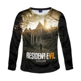 Женский лонгслив 3D с принтом Resident Evil в городе Новоалтайск, 100% полиэстер | длинные рукава, круглый вырез горловины, полуприлегающий силуэт | horror | jovovich | milla | zombie | вирус | зло | зомби | йовович | милла | обитель | ужас