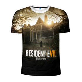 Мужская футболка 3D спортивная с принтом Resident Evil в городе Новоалтайск, 100% полиэстер с улучшенными характеристиками | приталенный силуэт, круглая горловина, широкие плечи, сужается к линии бедра | horror | jovovich | milla | zombie | вирус | зло | зомби | йовович | милла | обитель | ужас