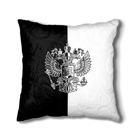 Подушка 3D с принтом Черно-белый герб РФ в городе Новоалтайск, наволочка – 100% полиэстер, наполнитель – холлофайбер (легкий наполнитель, не вызывает аллергию). | состоит из подушки и наволочки. Наволочка на молнии, легко снимается для стирки | russia | белый | герб | двуглавый орел | империя великая | красивая | моя страна | патриот | патриотизм | прикольная | российский | россия | русь | рф | символ | татуировка | флаг | черный