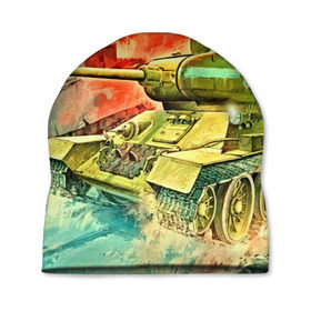 Шапка 3D с принтом Tank в городе Новоалтайск, 100% полиэстер | универсальный размер, печать по всей поверхности изделия | 3d | 9 мая | другие | живопись | картинка | огонь | победа | праздник | прикольные | природа | рисунок | танк | яркие
