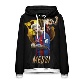 Мужская толстовка 3D с принтом Messi в городе Новоалтайск, 100% полиэстер | двухслойный капюшон со шнурком для регулировки, мягкие манжеты на рукавах и по низу толстовки, спереди карман-кенгуру с мягким внутренним слоем. | barcelona | lionel  messi | messi | барса | барселона | лионель месси | футбол | футбольный  клуб барселона