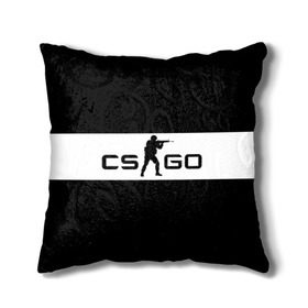 Подушка 3D с принтом CS GO черно-белый в городе Новоалтайск, наволочка – 100% полиэстер, наполнитель – холлофайбер (легкий наполнитель, не вызывает аллергию). | состоит из подушки и наволочки. Наволочка на молнии, легко снимается для стирки | cs go | контер страйк | контра