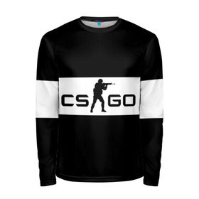 Мужской лонгслив 3D с принтом CS GO черно-белый в городе Новоалтайск, 100% полиэстер | длинные рукава, круглый вырез горловины, полуприлегающий силуэт | cs go | контер страйк | контра