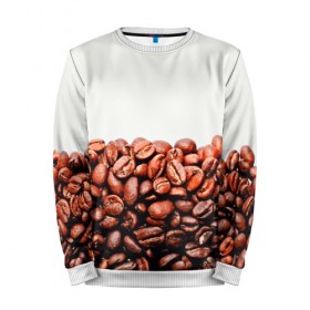 Мужской свитшот 3D с принтом coffee в городе Новоалтайск, 100% полиэстер с мягким внутренним слоем | круглый вырез горловины, мягкая резинка на манжетах и поясе, свободная посадка по фигуре | 3d | beans | coffee | еда | зерна | кофе | напиток | природа | текстуры