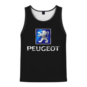 Мужская майка 3D с принтом Peugeot в городе Новоалтайск, 100% полиэстер | круглая горловина, приталенный силуэт, длина до линии бедра. Пройма и горловина окантованы тонкой бейкой | brand | car | france | logo | peugeot | автомобиль | логотип | марка | франция