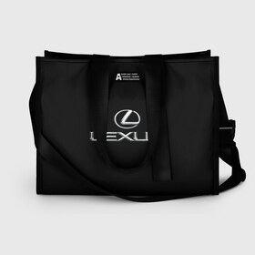 Сумка-шоппер 3D с принтом lexus в городе Новоалтайск, 100% полиэстер | застегивается на металлическую кнопку; внутренний карман застегивается на молнию. Стенки укреплены специальным мягким материалом, чтобы защитить содержимое от несильных ударов
 | brand | car | japan | lexus | logo | toyota motor | автомобиль | лексус | логотип | марка | япония