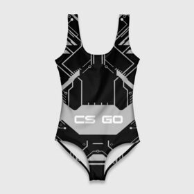 Купальник-боди 3D с принтом CS GO:Black collection в городе Новоалтайск, 82% полиэстер, 18% эластан | Круглая горловина, круглый вырез на спине | 3d | awp | counter strike | game | skin | system lock black | авп | игры | прикольные | скин