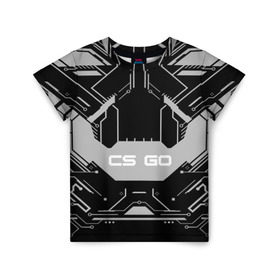Детская футболка 3D с принтом CS GO:Black collection в городе Новоалтайск, 100% гипоаллергенный полиэфир | прямой крой, круглый вырез горловины, длина до линии бедер, чуть спущенное плечо, ткань немного тянется | Тематика изображения на принте: 3d | awp | counter strike | game | skin | system lock black | авп | игры | прикольные | скин