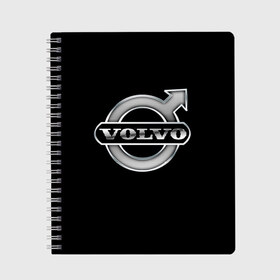 Тетрадь с принтом Volvo в городе Новоалтайск, 100% бумага | 48 листов, плотность листов — 60 г/м2, плотность картонной обложки — 250 г/м2. Листы скреплены сбоку удобной пружинной спиралью. Уголки страниц и обложки скругленные. Цвет линий — светло-серый
 | Тематика изображения на принте: brand | car | logo | sweden | volvo | автомобиль | вольво | логотип | марка | швеция