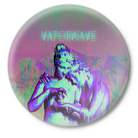 Значок с принтом Vaporwave статуя в городе Новоалтайск,  металл | круглая форма, металлическая застежка в виде булавки | 2к17 | iwkyasap | vaporwave | мода | музыка vaporwave | статуя | стиль | хайп