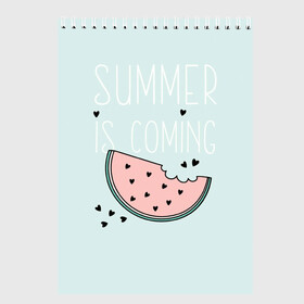Скетчбук с принтом Summer в городе Новоалтайск, 100% бумага
 | 48 листов, плотность листов — 100 г/м2, плотность картонной обложки — 250 г/м2. Листы скреплены сверху удобной пружинной спиралью | Тематика изображения на принте: hipster | swag | vegan | vegetarian | веган | вегетарианство | еда | свэг | хипстер