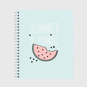 Тетрадь с принтом Summer в городе Новоалтайск, 100% бумага | 48 листов, плотность листов — 60 г/м2, плотность картонной обложки — 250 г/м2. Листы скреплены сбоку удобной пружинной спиралью. Уголки страниц и обложки скругленные. Цвет линий — светло-серый
 | Тематика изображения на принте: hipster | swag | vegan | vegetarian | веган | вегетарианство | еда | свэг | хипстер