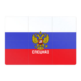 Магнитный плакат 3Х2 с принтом Спецназ, герб и флаг России в городе Новоалтайск, Полимерный материал с магнитным слоем | 6 деталей размером 9*9 см | орел | отряд | рф | специального назначения | триколор