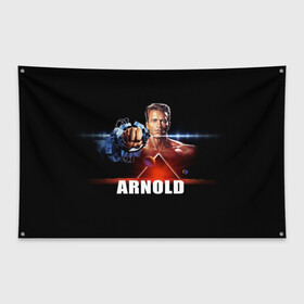 Флаг-баннер с принтом Arnold в городе Новоалтайск, 100% полиэстер | размер 67 х 109 см, плотность ткани — 95 г/м2; по краям флага есть четыре люверса для крепления | arnold schwarzenegger | cinema | movie | актёр | арнольд шварценеггер | блокбастер | боевик | звезда | кино | киногерой