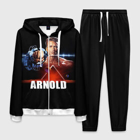 Мужской костюм 3D с принтом Arnold в городе Новоалтайск, 100% полиэстер | Манжеты и пояс оформлены тканевой резинкой, двухслойный капюшон со шнурком для регулировки, карманы спереди | arnold schwarzenegger | cinema | movie | актёр | арнольд шварценеггер | блокбастер | боевик | звезда | кино | киногерой