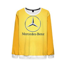 Мужской свитшот 3D с принтом Yellow Benz в городе Новоалтайск, 100% полиэстер с мягким внутренним слоем | круглый вырез горловины, мягкая резинка на манжетах и поясе, свободная посадка по фигуре | Тематика изображения на принте: car | mercedes | авто | мерседес