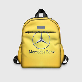 Детский рюкзак 3D с принтом Yellow Benz в городе Новоалтайск, 100% полиэстер | лямки с регулируемой длиной, сверху петелька, чтобы рюкзак можно было повесить на вешалку. Основное отделение закрывается на молнию, как и внешний карман. Внутри дополнительный карман. По бокам два дополнительных кармашка | Тематика изображения на принте: car | mercedes | авто | мерседес