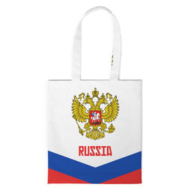 Сумка 3D повседневная с принтом RUSSIA HOCKEY в городе Новоалтайск, 100% полиэстер | Плотность: 200 г/м2; Размер: 34×35 см; Высота лямок: 30 см | Тематика изображения на принте: 2015 | 2016 | 2017 | hockey | hokey | ru | russia | russian | team | герб | россии | россия | ру | сборная | состав | хоккей | чм | чм2017