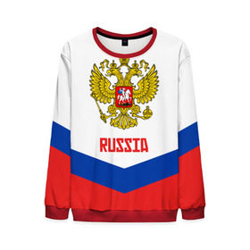 Мужской свитшот 3D с принтом RUSSIA HOCKEY в городе Новоалтайск, 100% полиэстер с мягким внутренним слоем | круглый вырез горловины, мягкая резинка на манжетах и поясе, свободная посадка по фигуре | Тематика изображения на принте: 2015 | 2016 | 2017 | hockey | hokey | ru | russia | russian | team | герб | россии | россия | ру | сборная | состав | хоккей | чм | чм2017