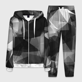 Мужской костюм 3D с принтом Camo - Black & White (Чёрно-белый камуфляж) в городе Новоалтайск, 100% полиэстер | Манжеты и пояс оформлены тканевой резинкой, двухслойный капюшон со шнурком для регулировки, карманы спереди | 0x000000123 | camo | камуфляж | чёрно белый