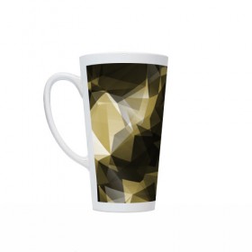 Кружка Латте с принтом Camo - Black & Yellow (Чёрно-жёлтый камуфляж) в городе Новоалтайск, Белая керамика | Объем 480 мл; Высота 150 мм; Диаметр 90 мм | 0x000000123 | camo | камуфляж