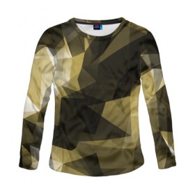 Женский лонгслив 3D с принтом Camo - Black & Yellow (Чёрно-жёлтый камуфляж) в городе Новоалтайск, 100% полиэстер | длинные рукава, круглый вырез горловины, полуприлегающий силуэт | 0x000000123 | camo | камуфляж